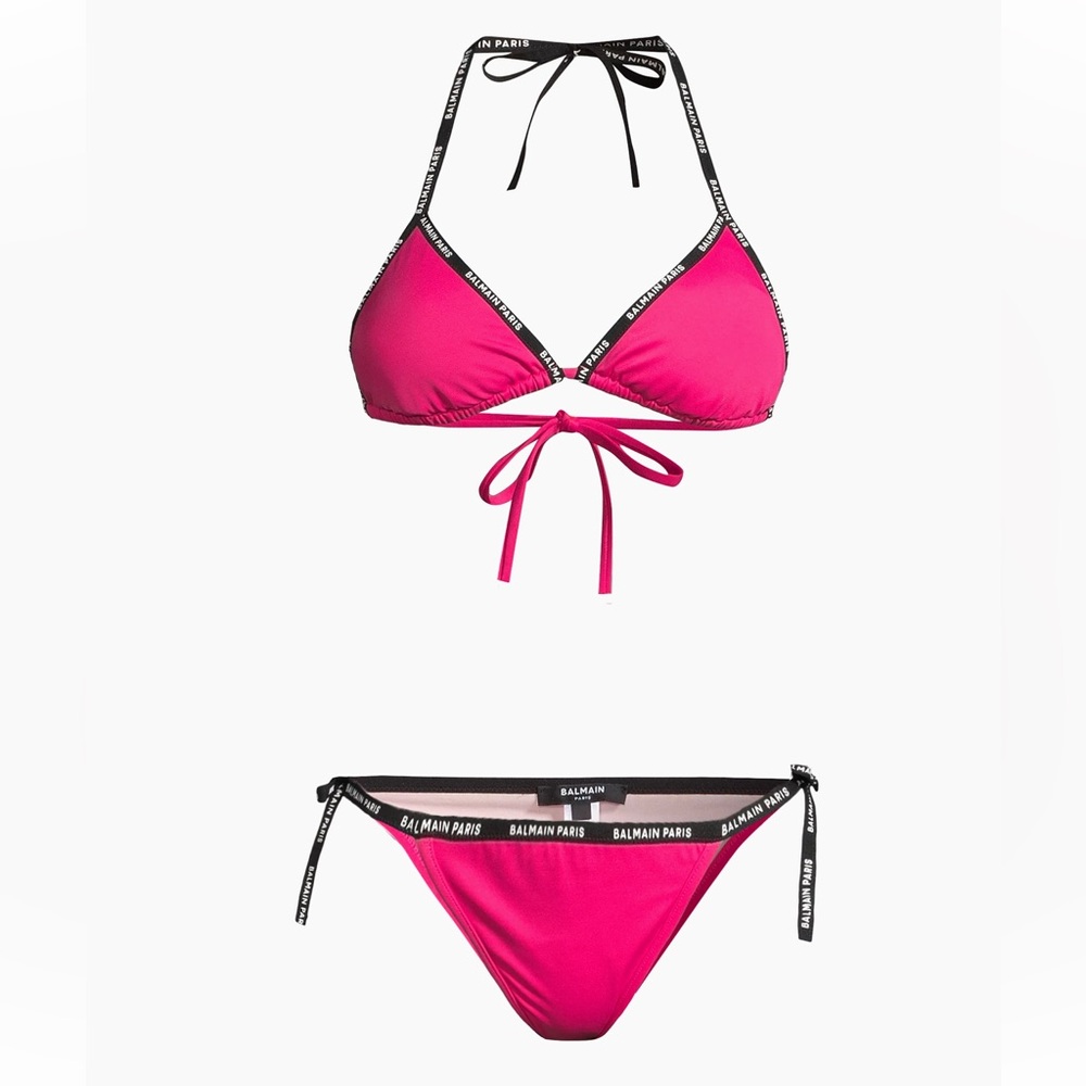 BALMAIN***Dark Pink String Bikini Set***US 4 + 12****$420 CURRENT FULL PRICE